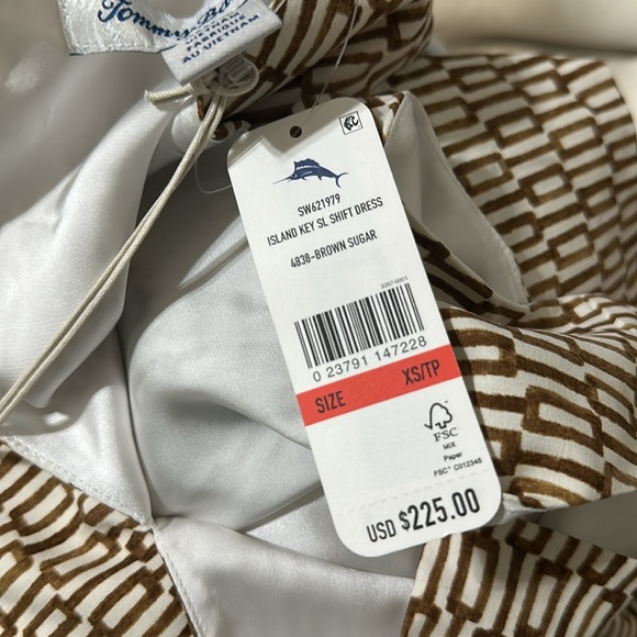 NWT TOMMY BAHAMA Island Key Geometric Print Silk Sleeveless Shift Dress - Picture 10 of 10